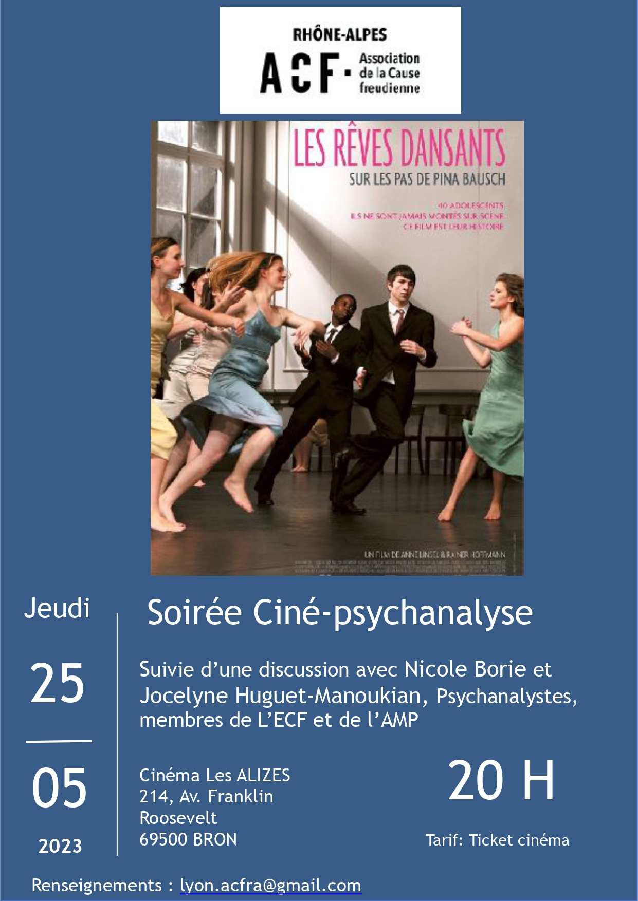 Affiche soirée ciné-psychanalyse